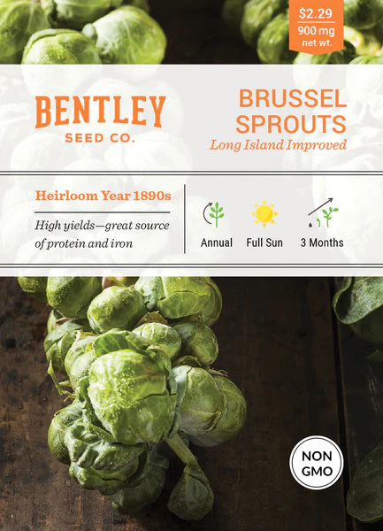 Brussel Sprouts, Long Island Seed Packet (Brassica oleracea var. gemmifera)