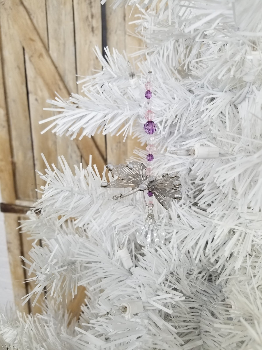 Beaded Butterfly Drop Ornament