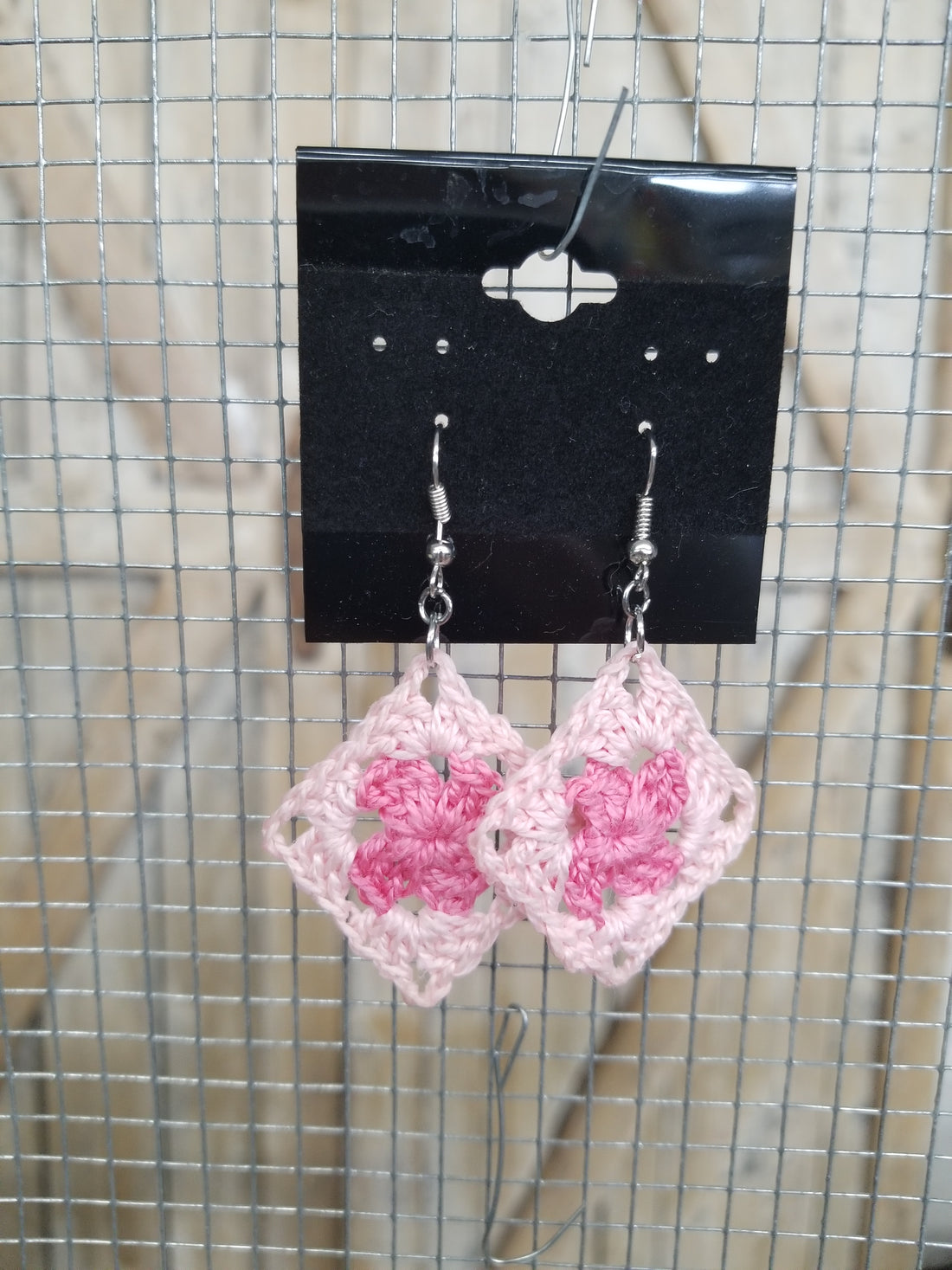 Multi Pink Diamond Crochet Earrings