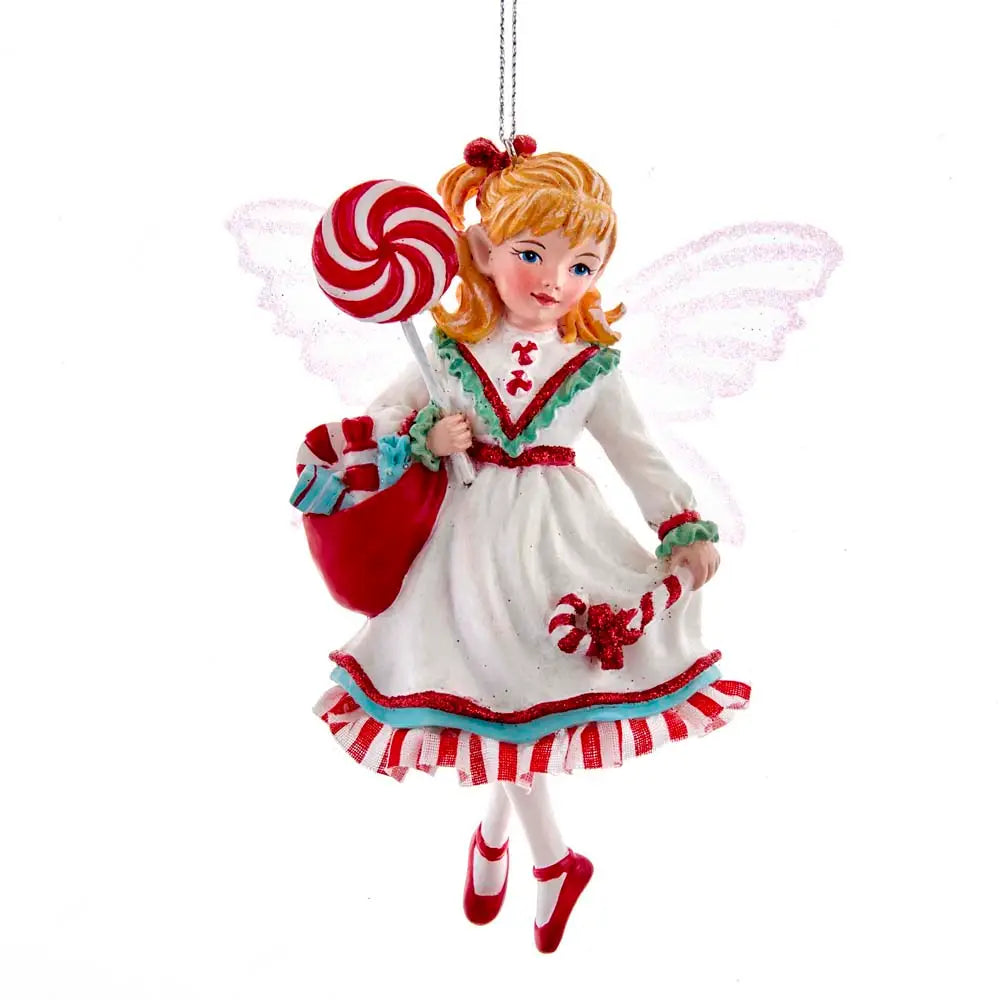 Kurt Adler 5.5" Retro Fairy Candy Cane + Lollipop