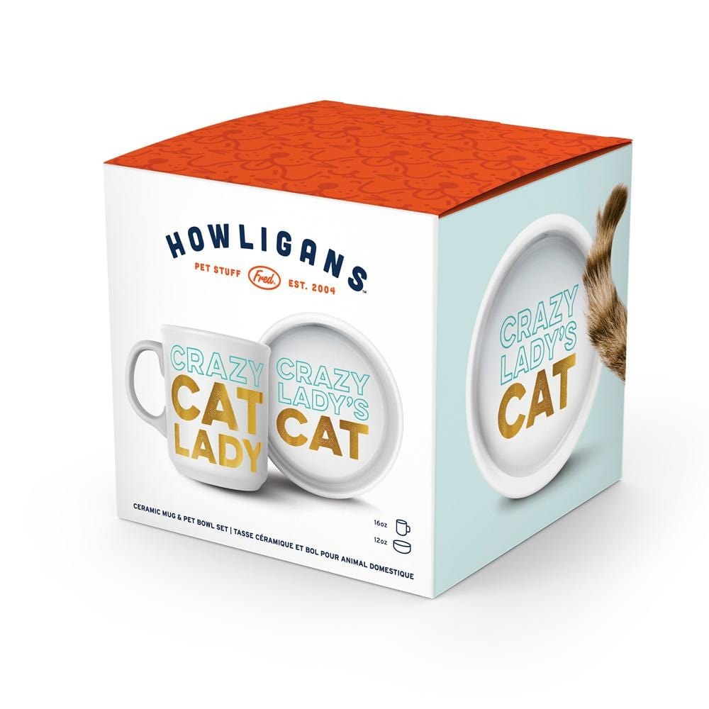 Howligans - Mug + Cat Bowl - Crazy Cat Lady/Crazy Lady's Cat