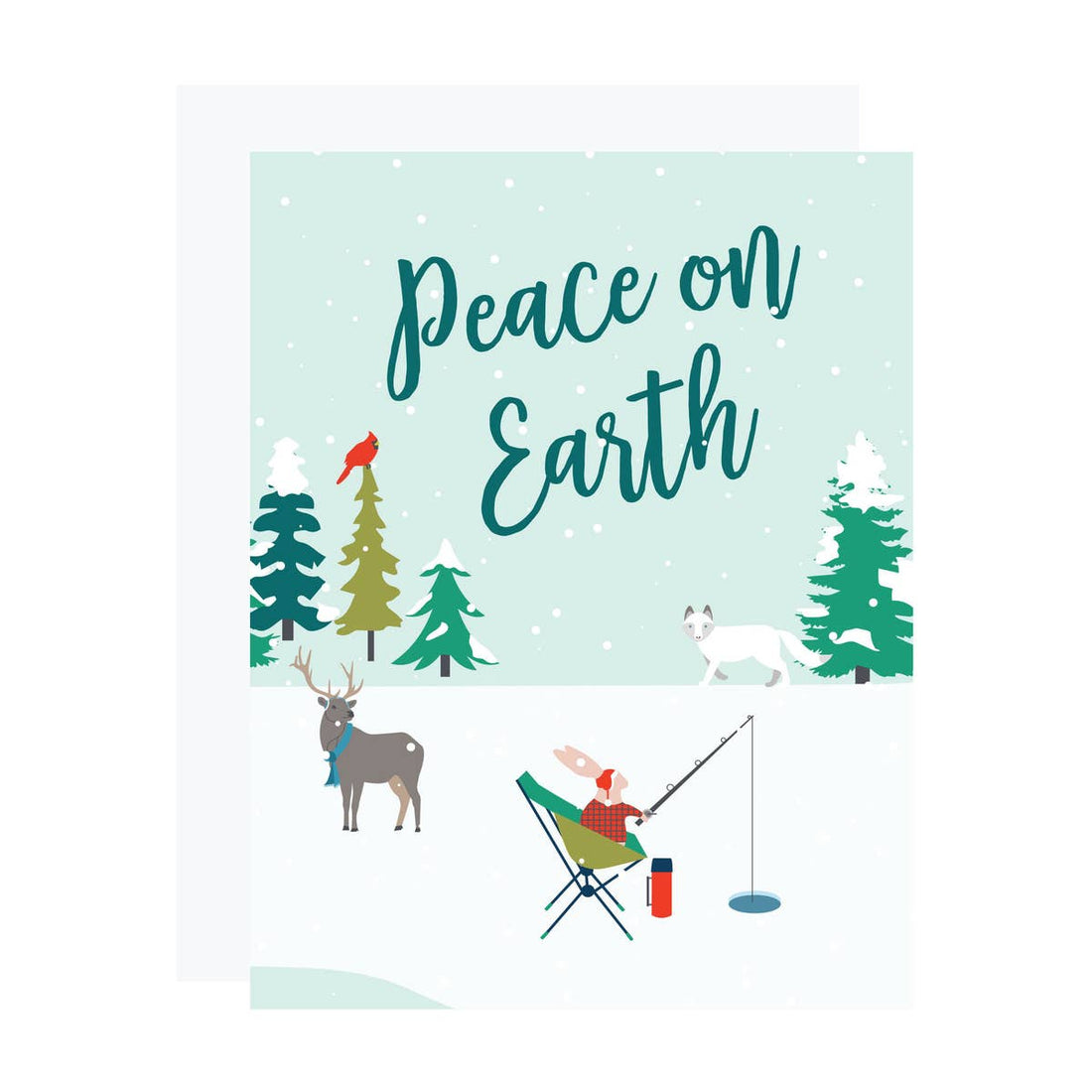 Peace on Earthy Ice Fishing Holiday Cards - Box of 6