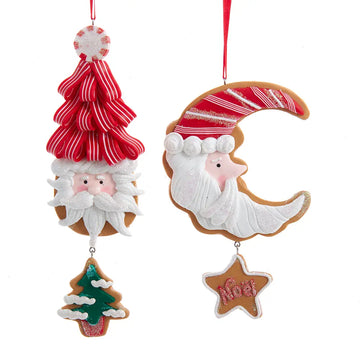Kurt Adler Claydough Santa Moon or Tree Ornament