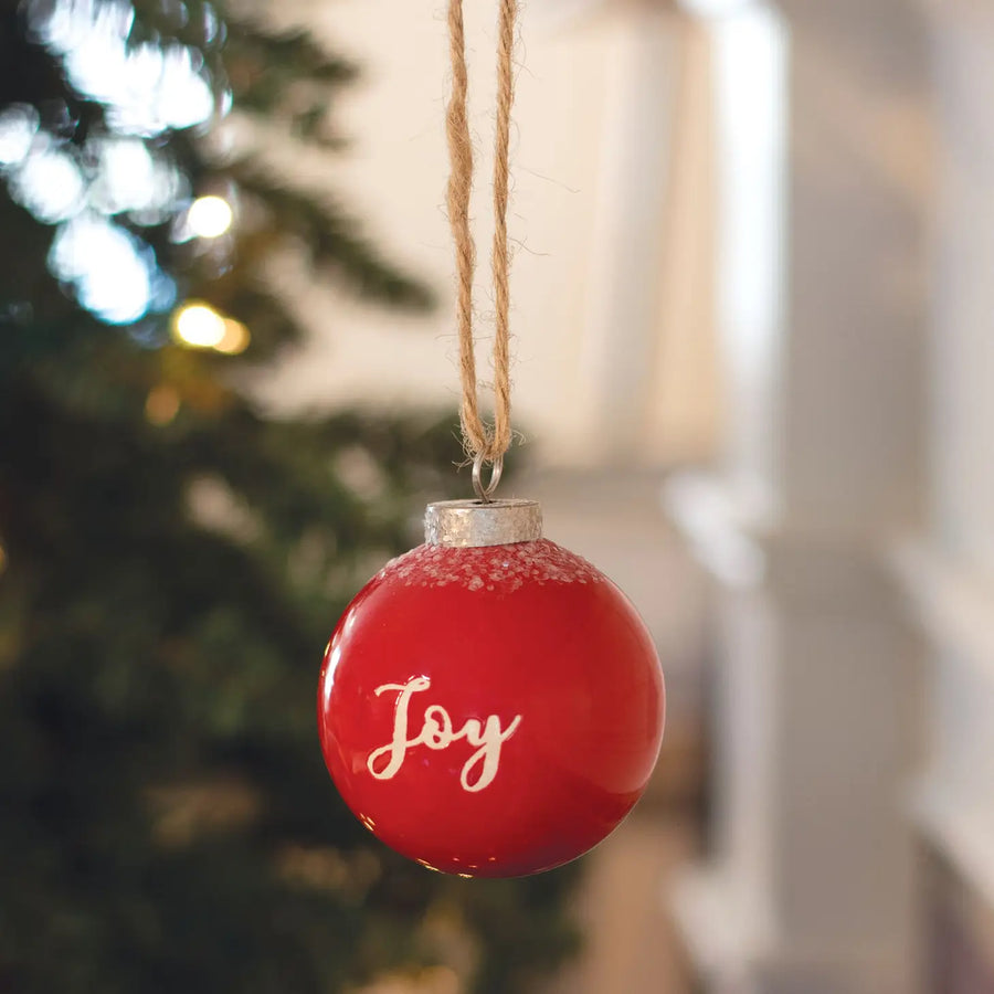 Red Ceramic Joy Ornament