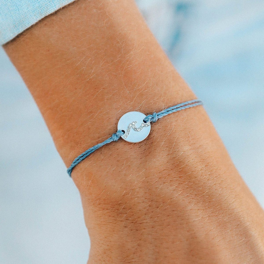 Pura Vida Bracelets - Pave Wave Coin Charm Bracelet