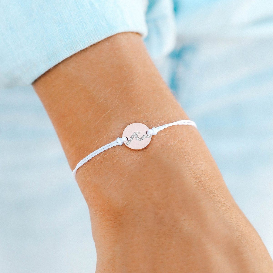Pura Vida Bracelets - Pave Wave Coin Charm Bracelet