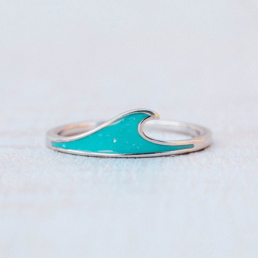 Pura Vida Bracelets -  Wave Stacking Ring/Mother of Pearl Wave Ring