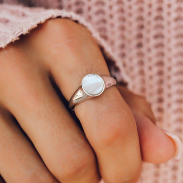 Pura Vida Bracelets -  Mother of Pearl Signet Ring