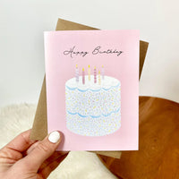 Happy Birthday Elegant Cake Birthday Card