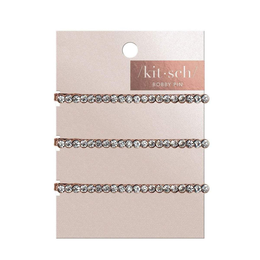 Kitsch Rhinestone Bobby Pins - Rose Gold