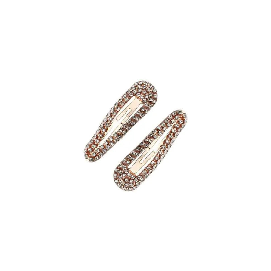 Kitsch Mini Rhinestone Snap Clips - Rose Gold