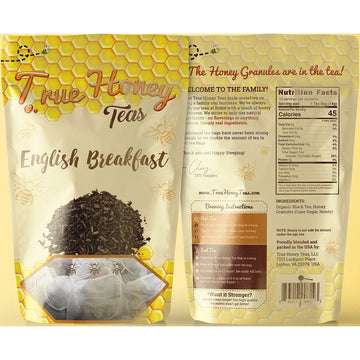 True Honey English Breakfast Tea Bags - 12 Count