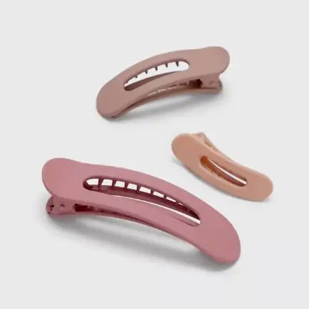 Kitsch Flat Lay Claw Clip 3pc Curved - Terracotta