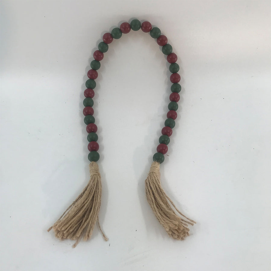 24″ Red/Green Wood Bead Garland