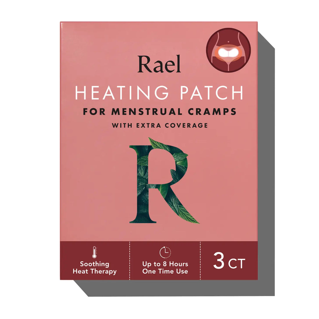 Rael Heating Patch for Menstrual Cramps with Extra Coverage