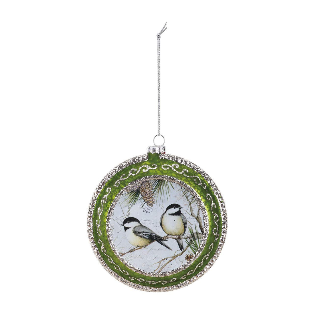 Demdaco Glass Holiday Bird Round Ornament