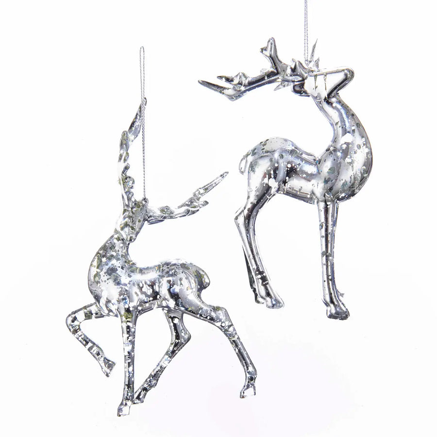 Kurt Adler 6" Plastic Silver Deer Ornament