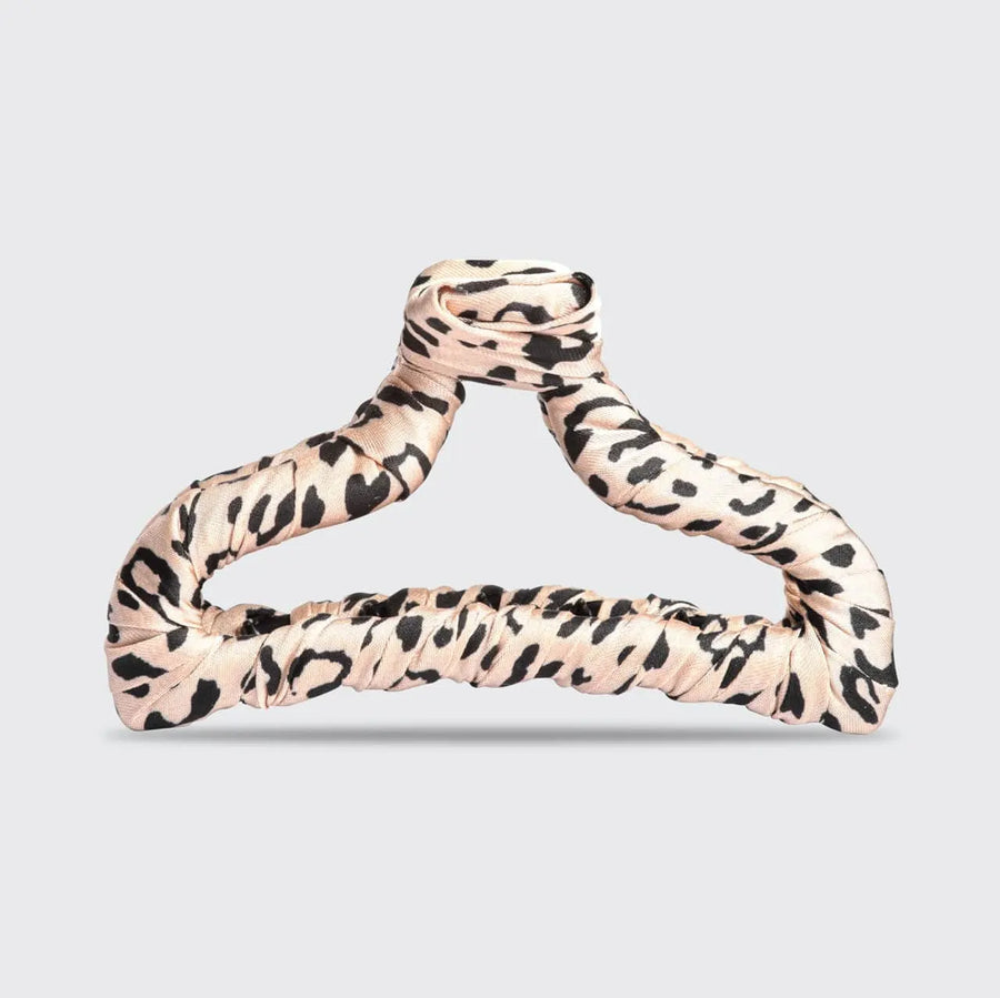 Kitsch Satin Wrapped Claw Clip - Leopard