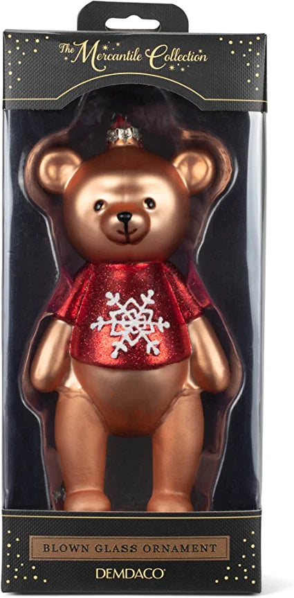 Demdaco Blown Glass Ornament - Little Bear