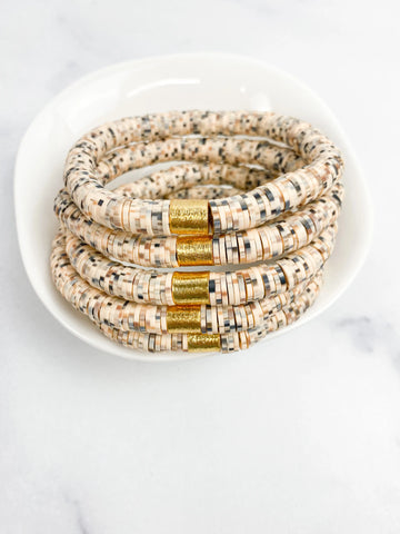 Toasted Coconut Heishi Color Pop Bracelet