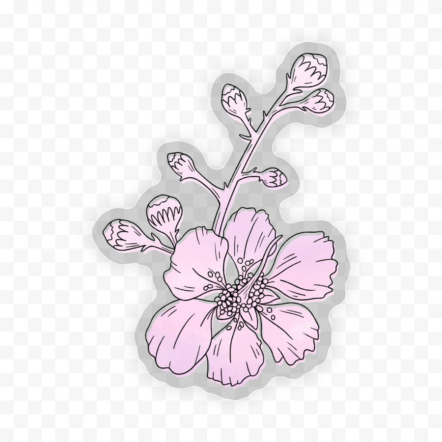 Pride of India Watercolor - Botanical Clear Sticker