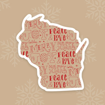 Wisconsin Wrapping Paper State Sticker