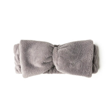 Lemon Lavender Take a Bow Ultra Plush Spa Headband - Gray