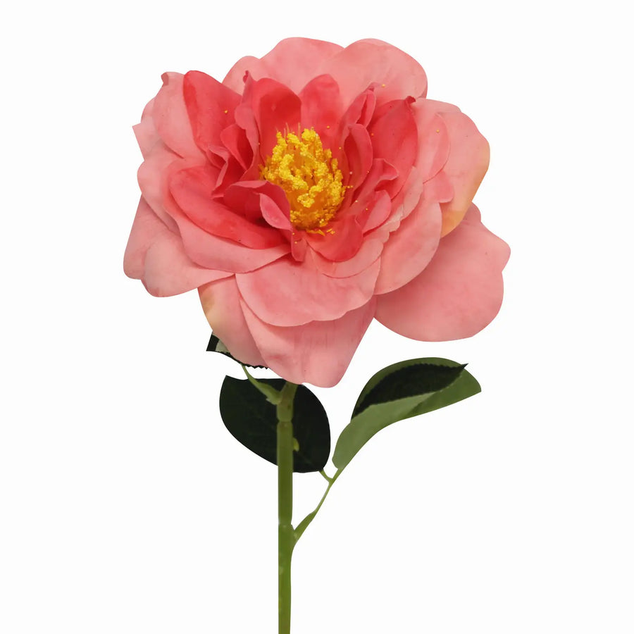 15" Artificial Real Touch Orlane Rose Stem - Peach Coral