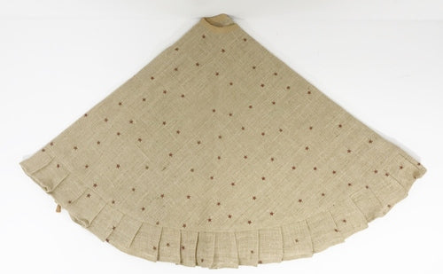 Jan Michaels' Burlap Tree Skirt with Mini Stars