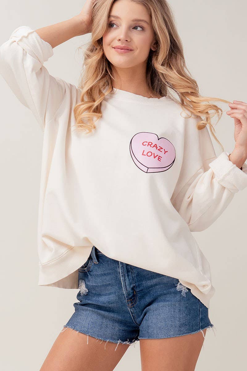 Candy Heart Oversized Sweatshirt