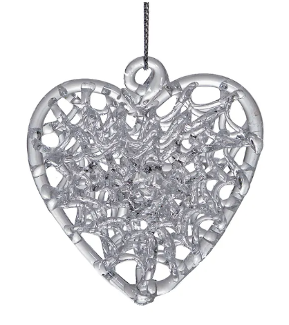 Spun Glass Heart Ornament