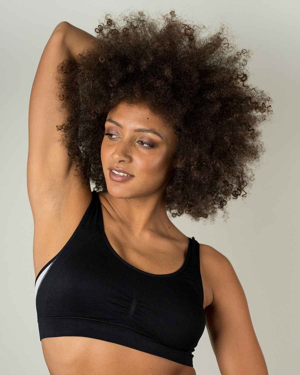 Coobie Breathable Mesh Racerback Sports Bra - Dark Grey/White