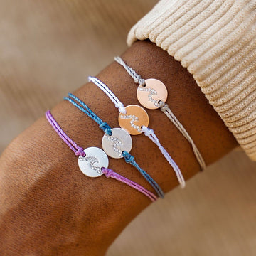 Pura Vida Bracelets - Pave Wave Coin Charm Bracelet