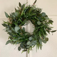Faux Mixed Greens Wreath