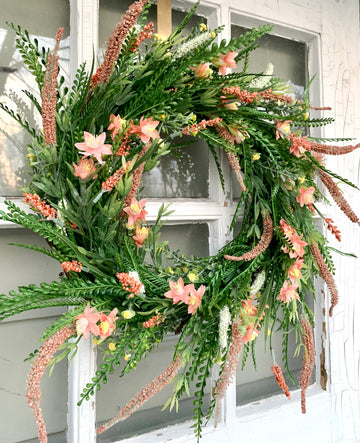 Pink Mixed Spring Floral Wreath