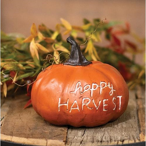 Happy Harvest Resin Pumpkin
