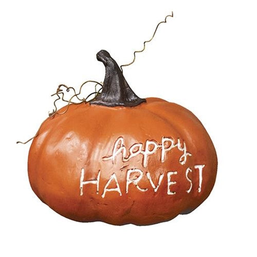 Happy Harvest Resin Pumpkin