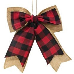 Buffalo Check + Burlap Bow