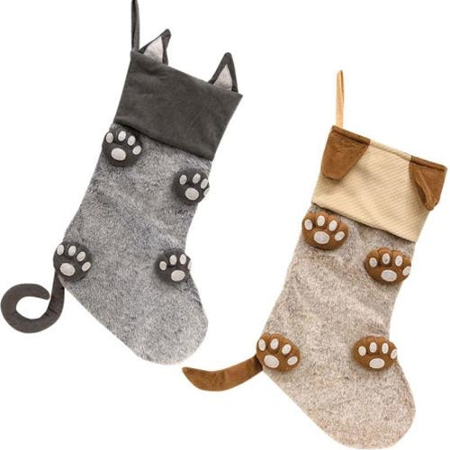 Pet Paw Print Christmas Stocking