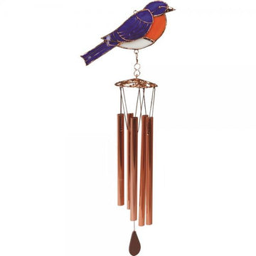Blue Bird Stained Glass Wind Chime