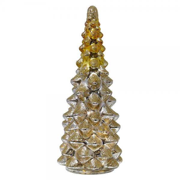 Gold & Silver Mercury Glass LED Tree -