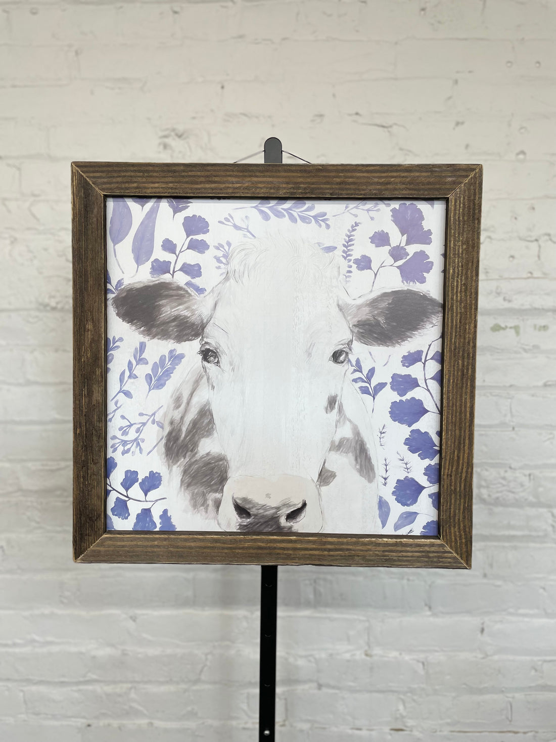 Jan Michaels' Bessie Blues Hanging Sign - Brown Stain Frame