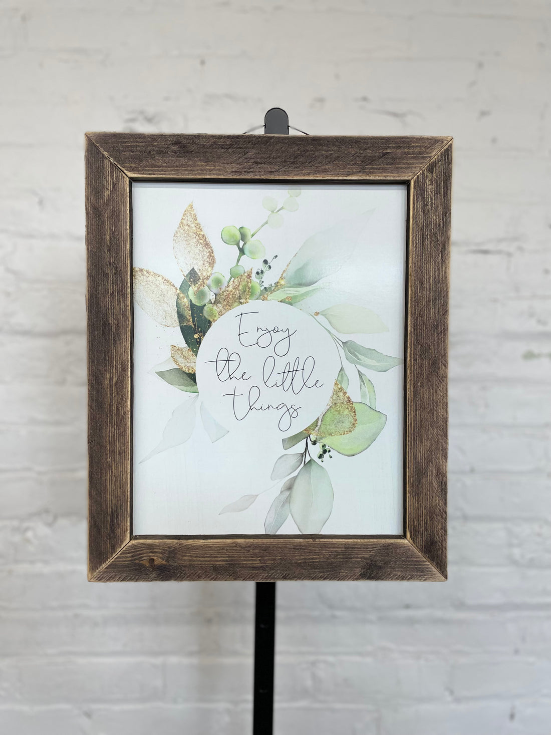 Jan Michaels' Little Things Hanging Sign - Brown Stain Frame