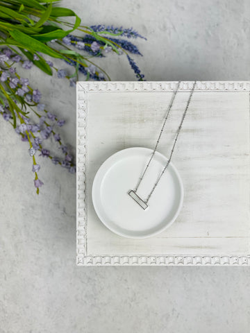 White Bar Druzy Necklace