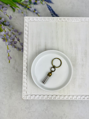 Gray Lined Circle Charm Diffuser Keychain