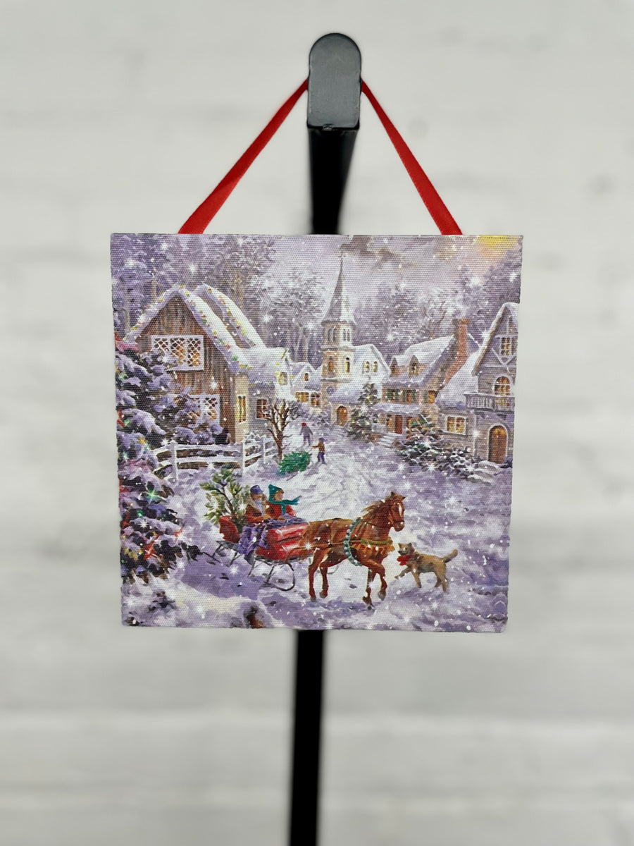 Christmas Village LED Lighted Picture