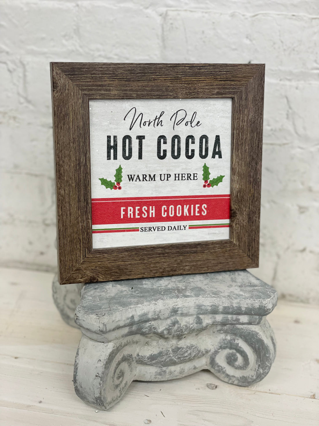 North Pole Hot Cocoa Frame Sign