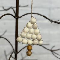 White Beaded Tree Ornament