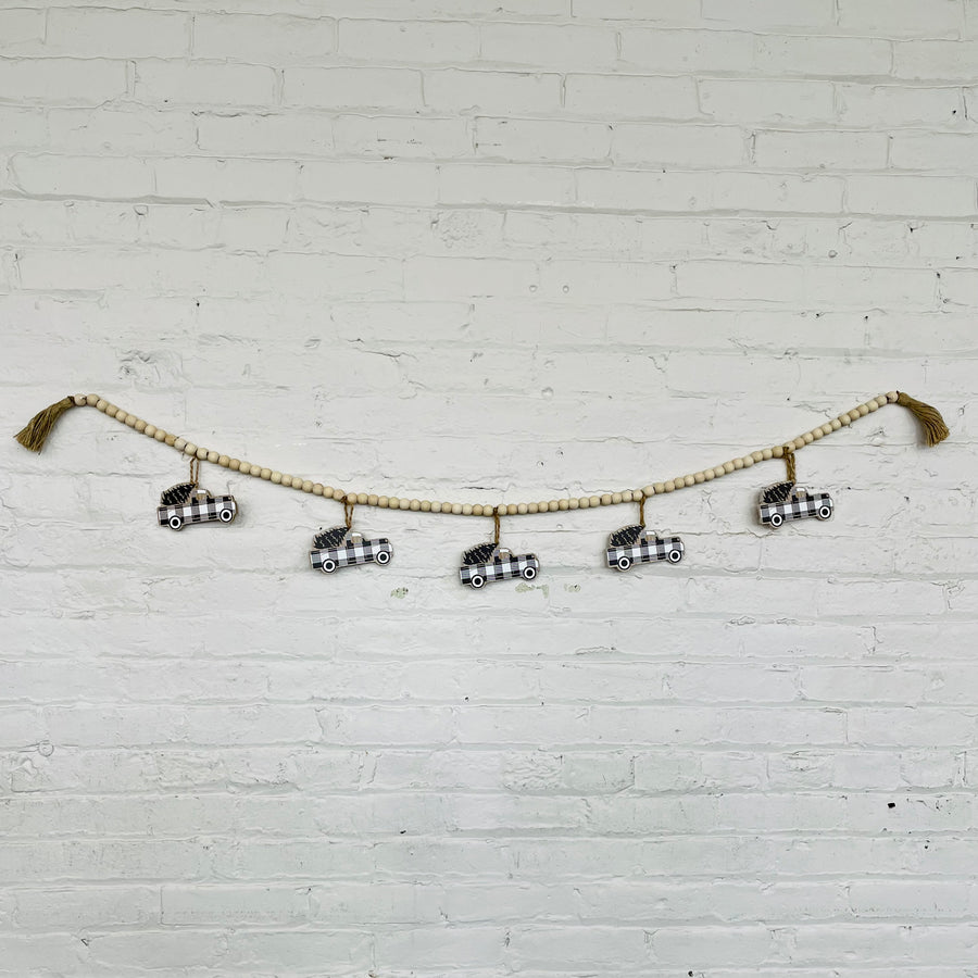 Black Buffalo Check Truck Garland