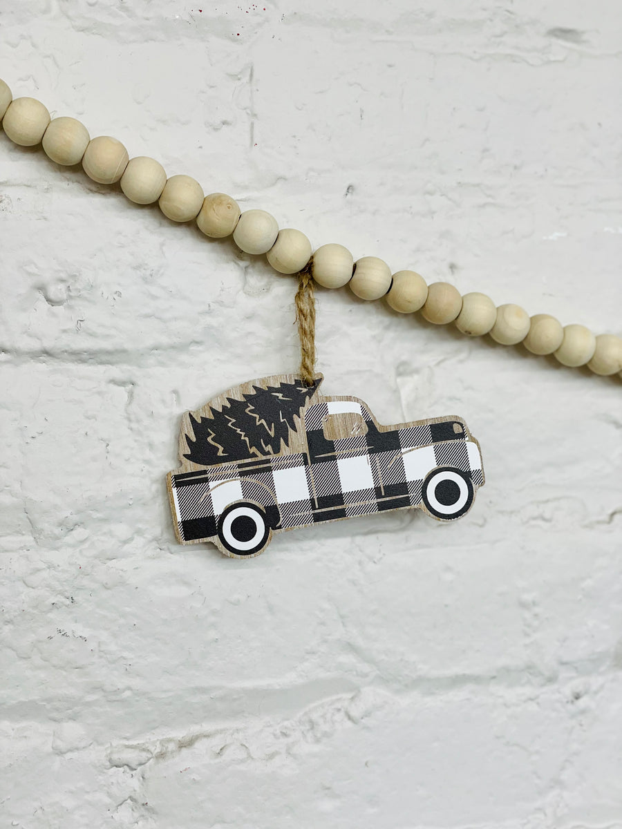 Black Buffalo Check Truck Garland